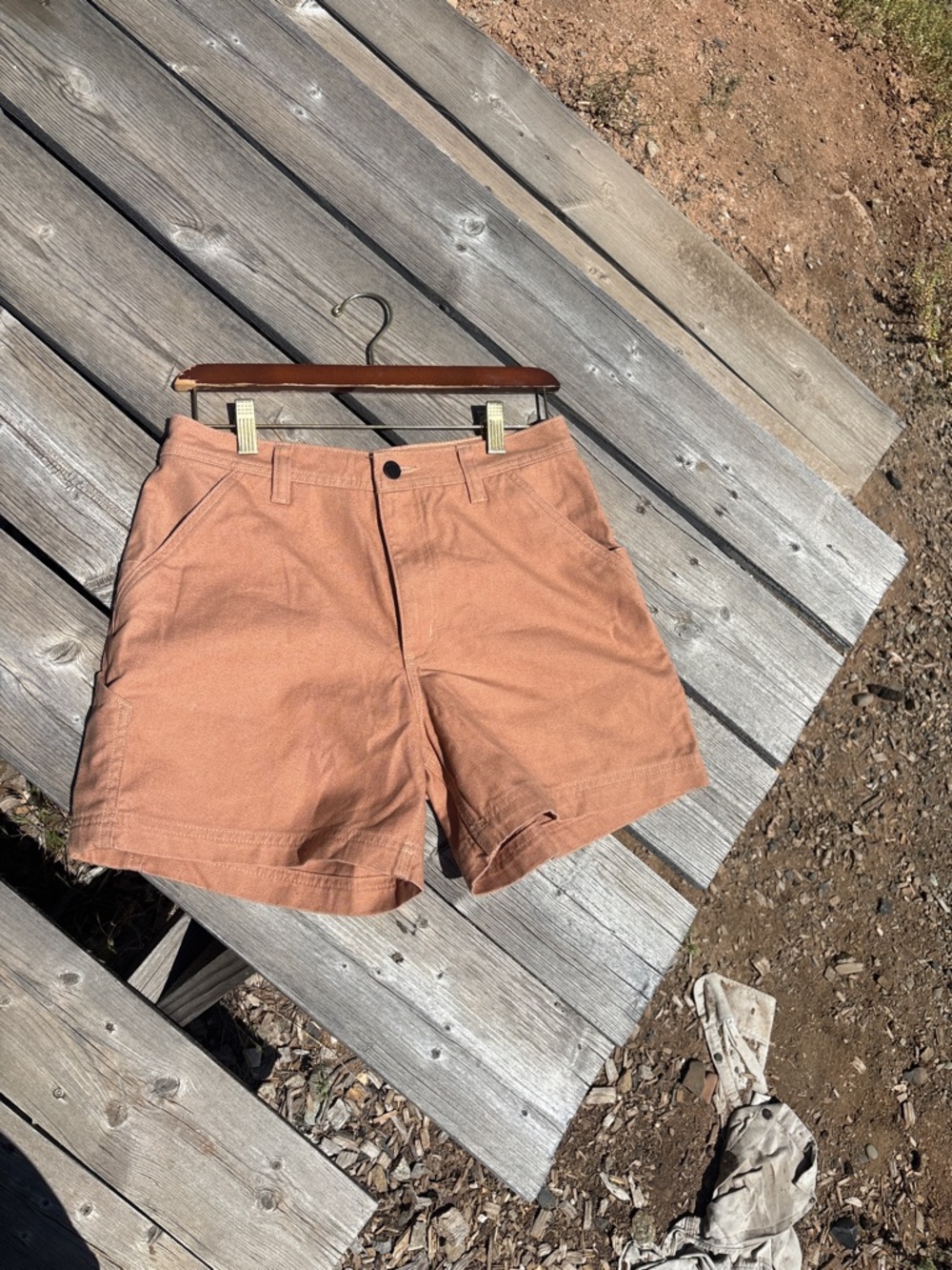 Patagonia Pale Rust Terracotta Women's All Seasons Canvas Work Shorts hemp blend
